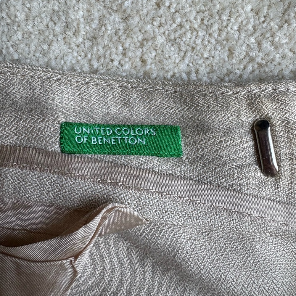 Vintage United Colors Of Benetton Cream Wide Leg Pants - Picture 11 of 12